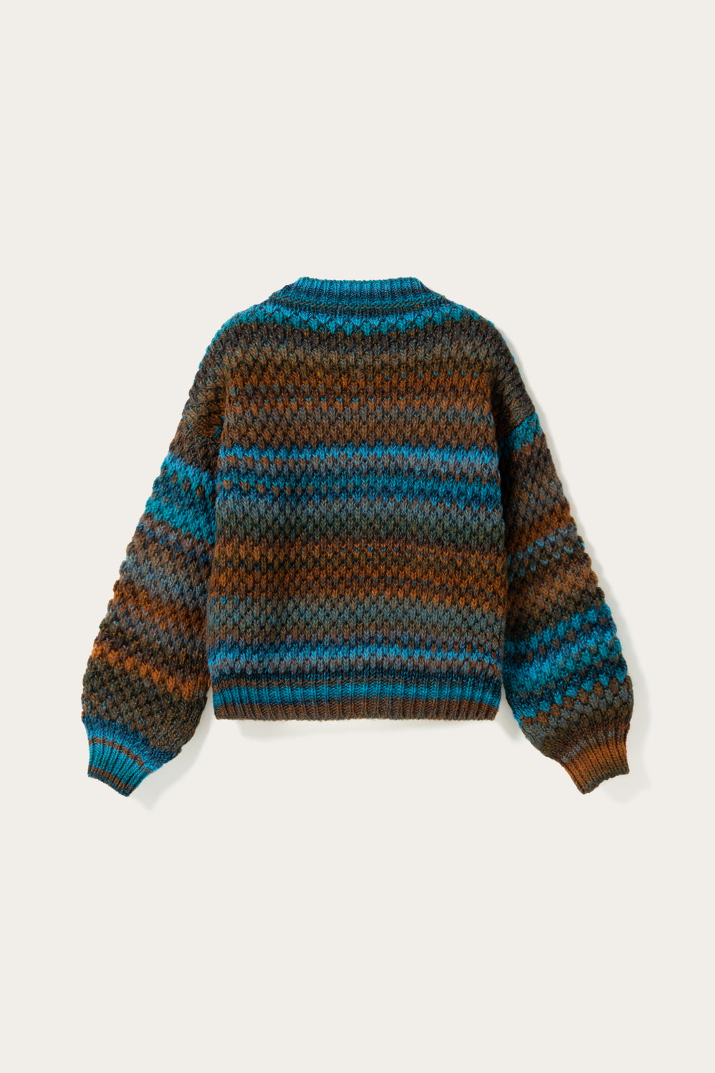 Gio Knit Sweater Turquoise Brown Mix