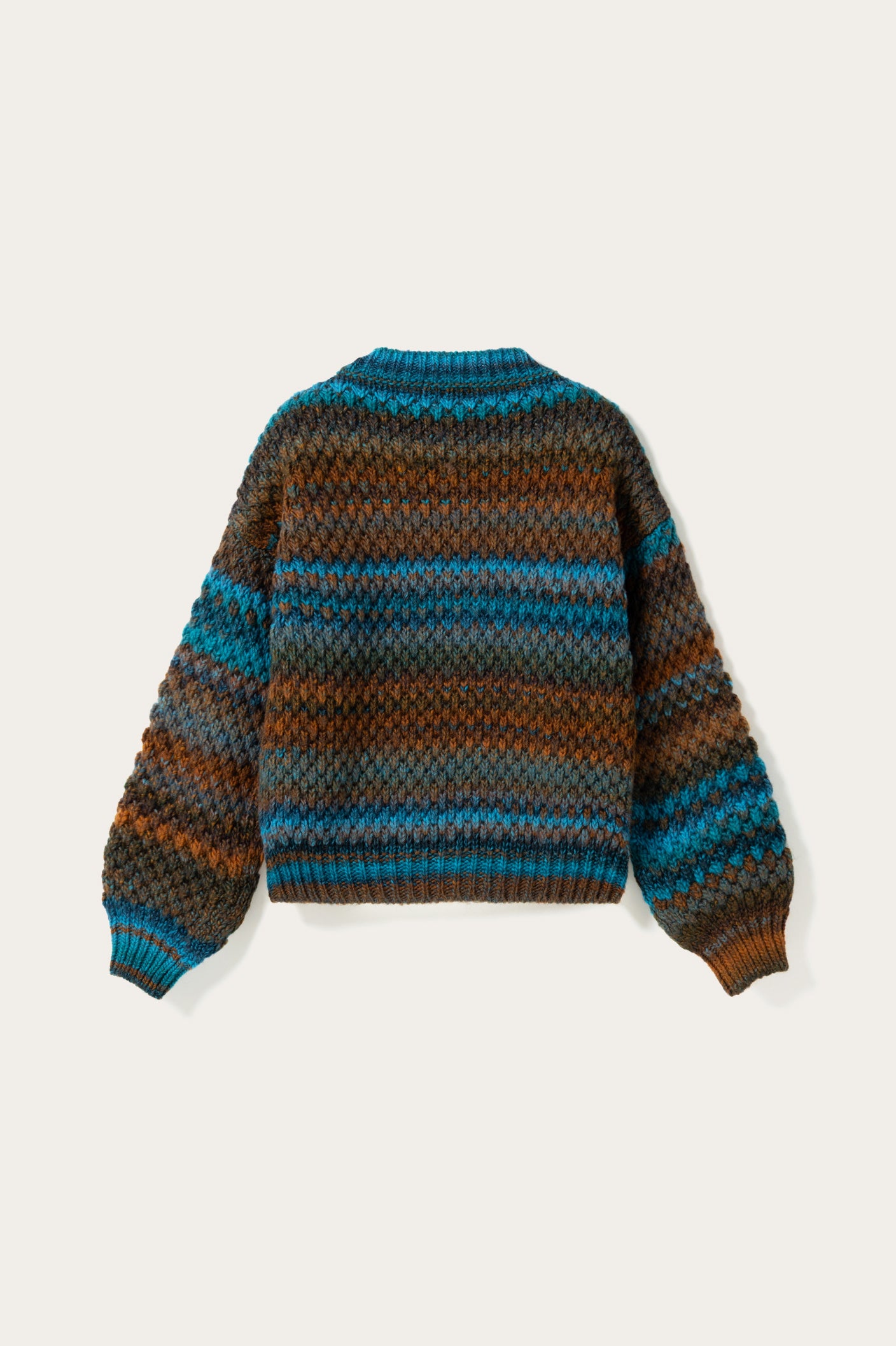 Gio Knit Sweater Turquoise Brown Mix