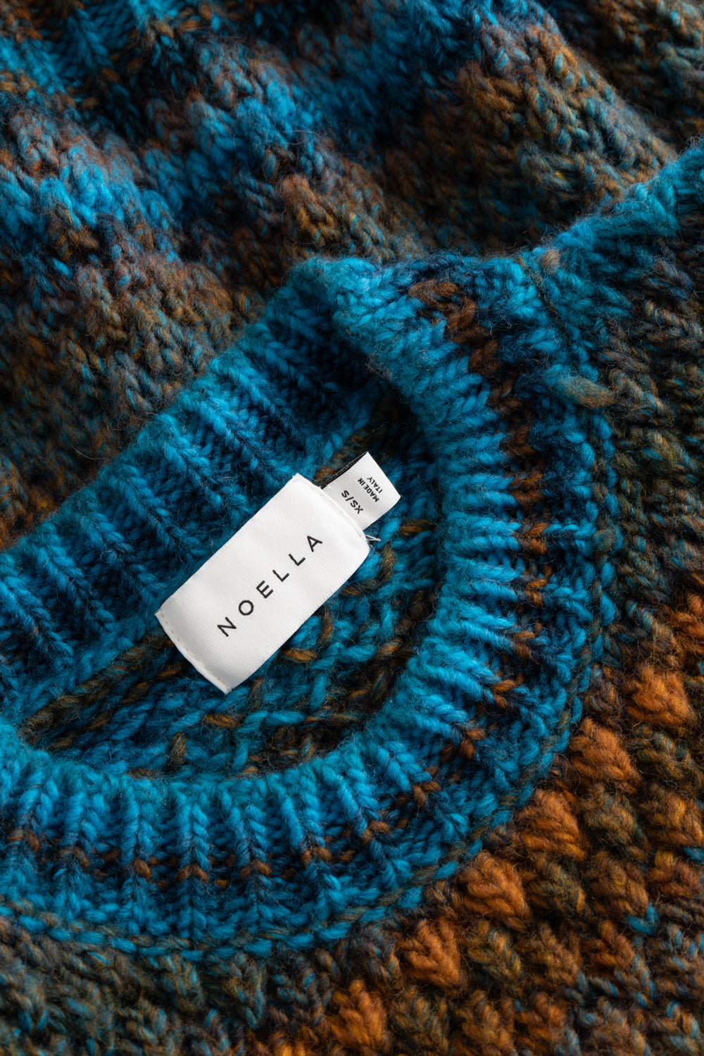 Gio Knit Sweater Turquoise Brown Mix