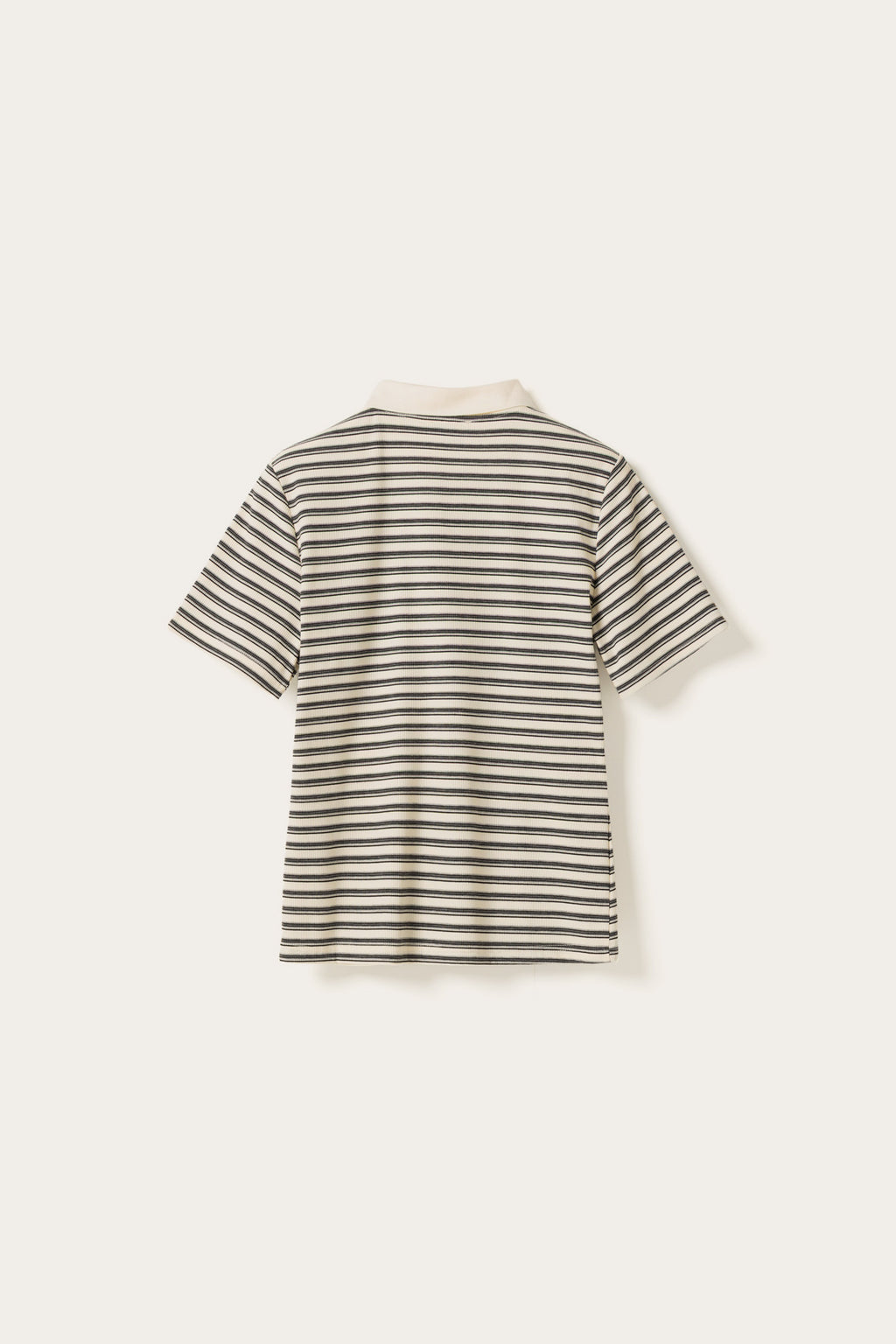 Leyna Polo Top Sugar Grey Stripe