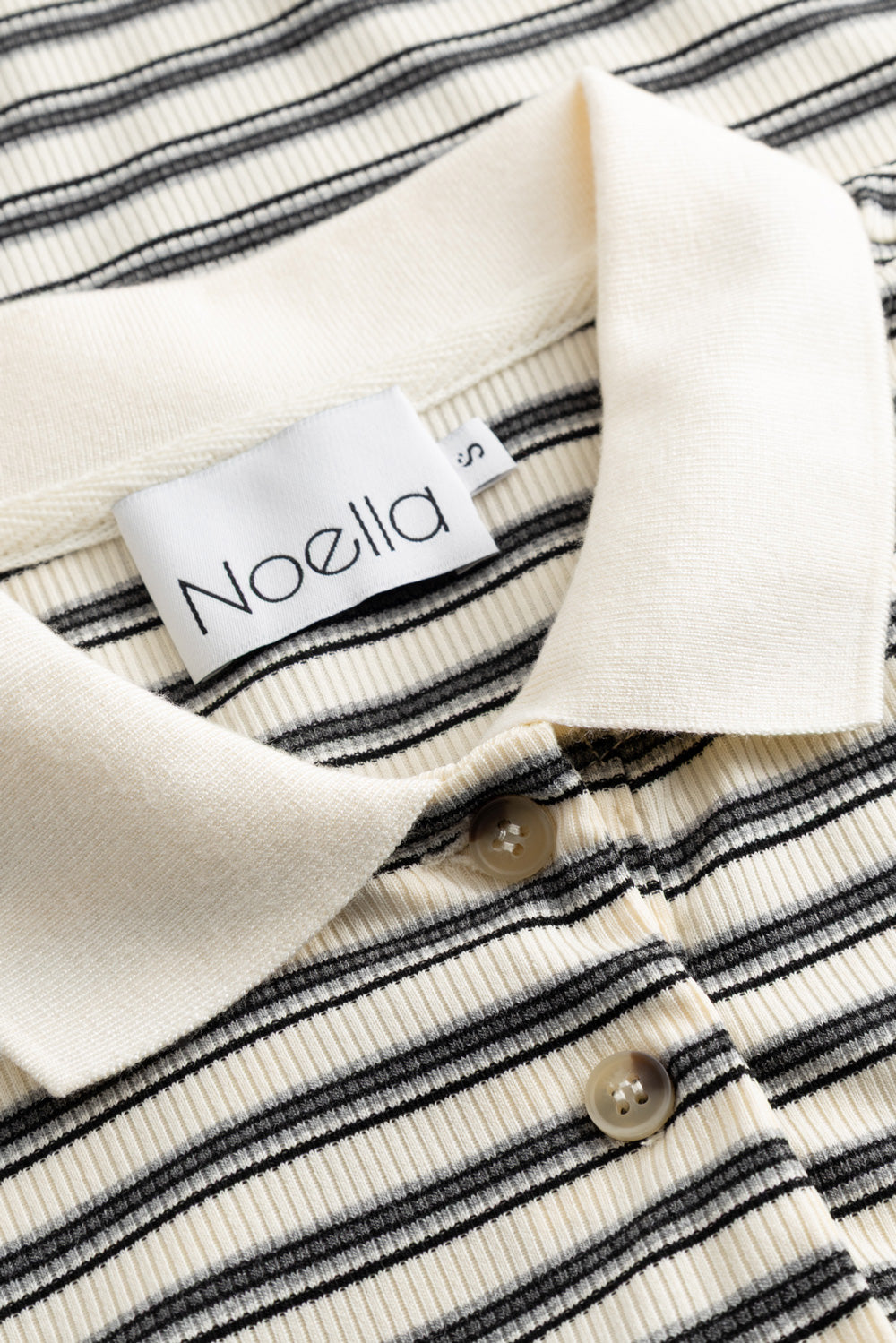 Leyna Polo Top Sugar Grey Stripe