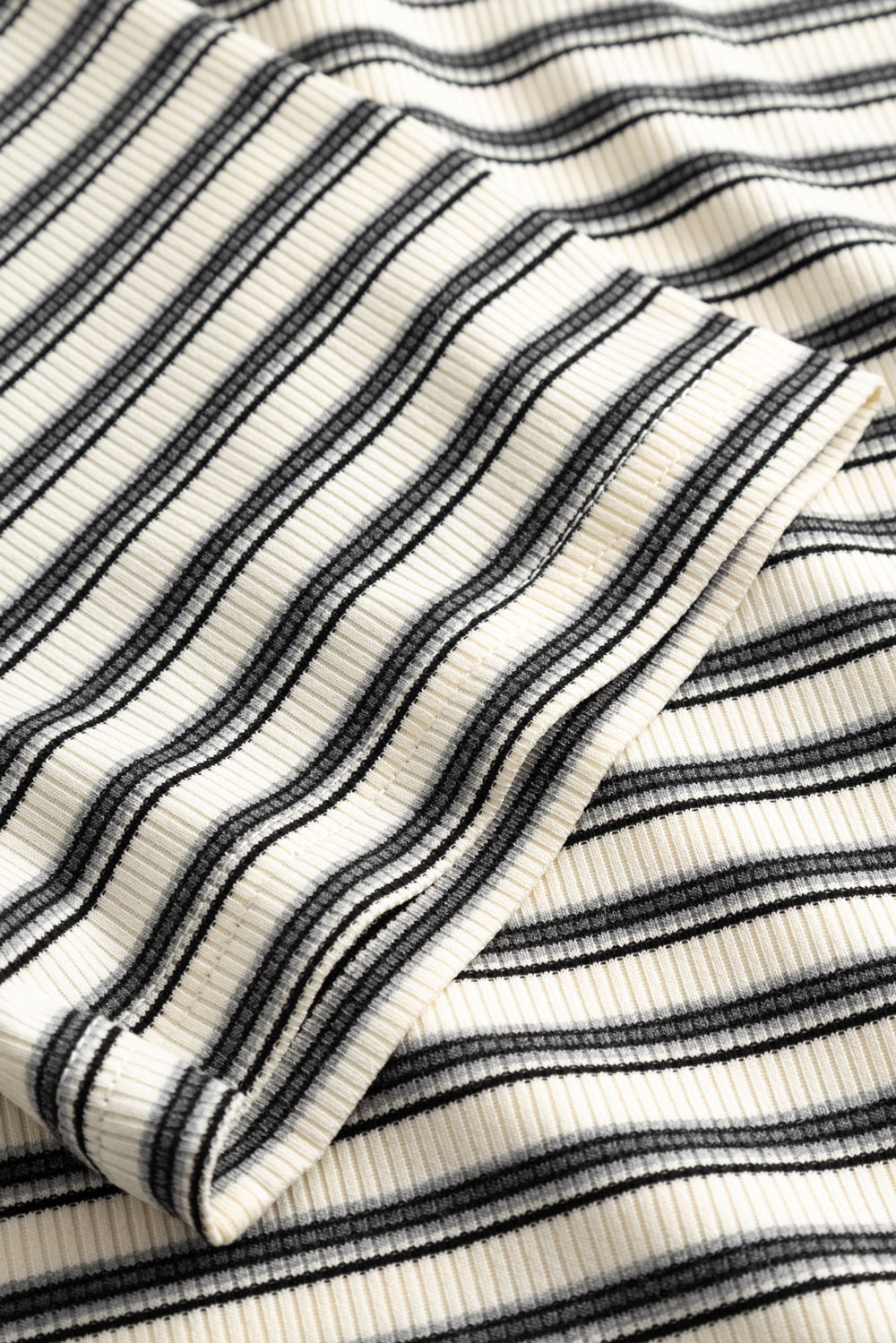 Leyna Polo Top Sugar Grey Stripe