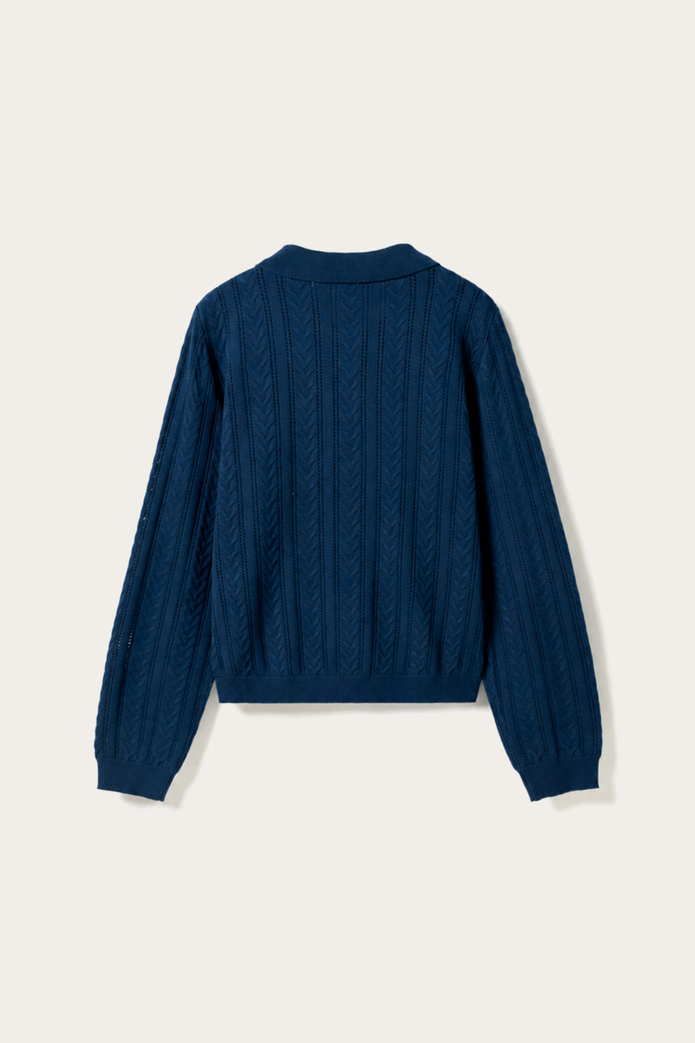 N-Mecca LS Knit Polo Navy