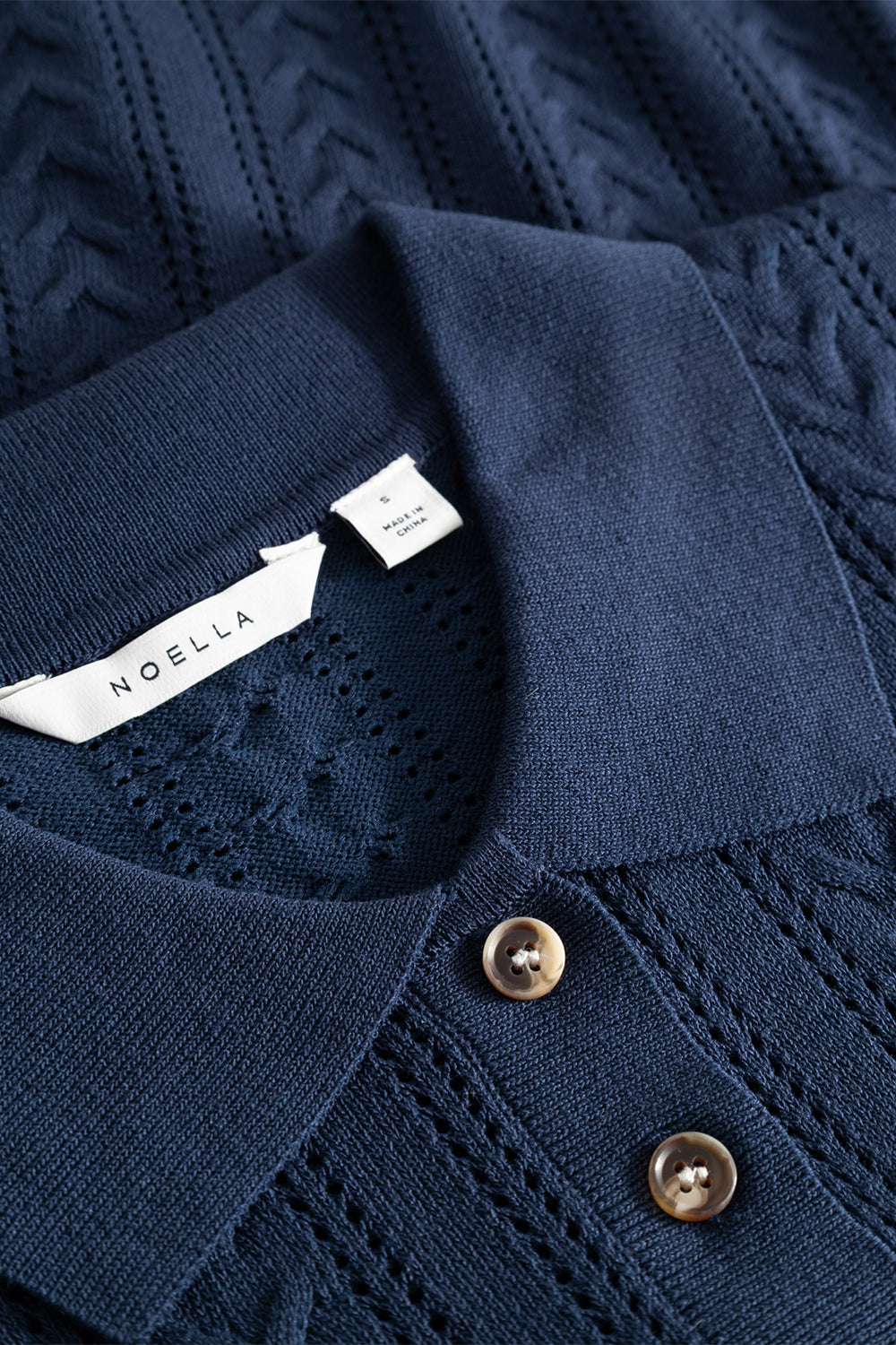 N-Mecca LS Knit Polo Navy