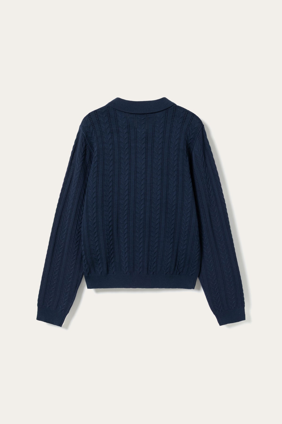 N-Mecca LS Knit Polo Navy