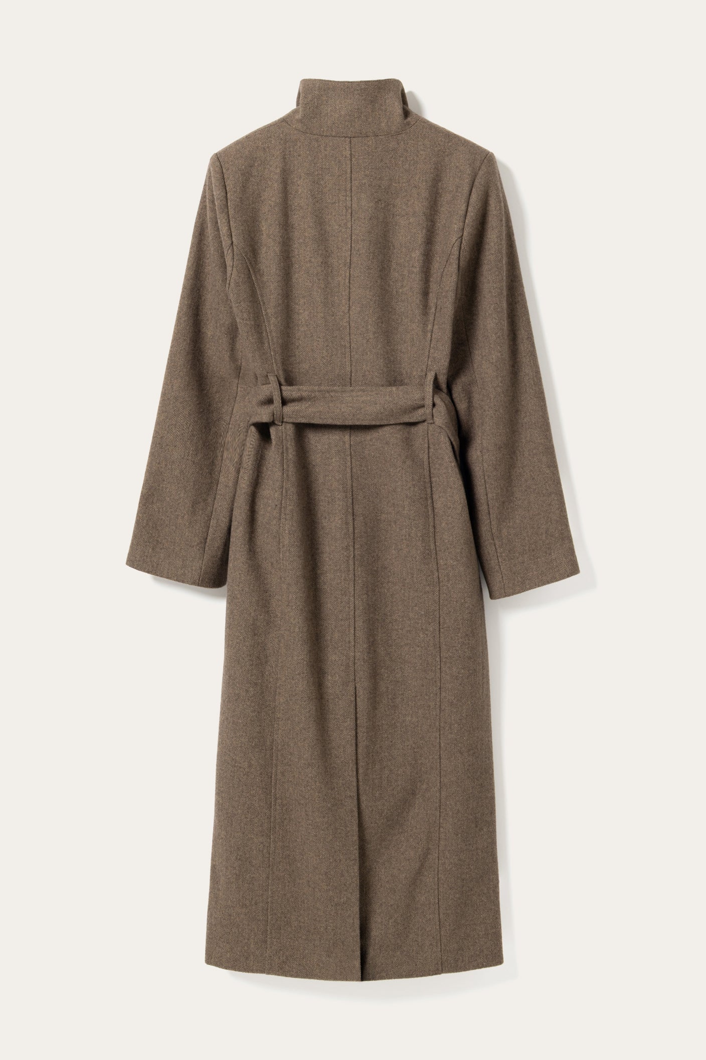 N-Maddy Coat Brown Herringbone