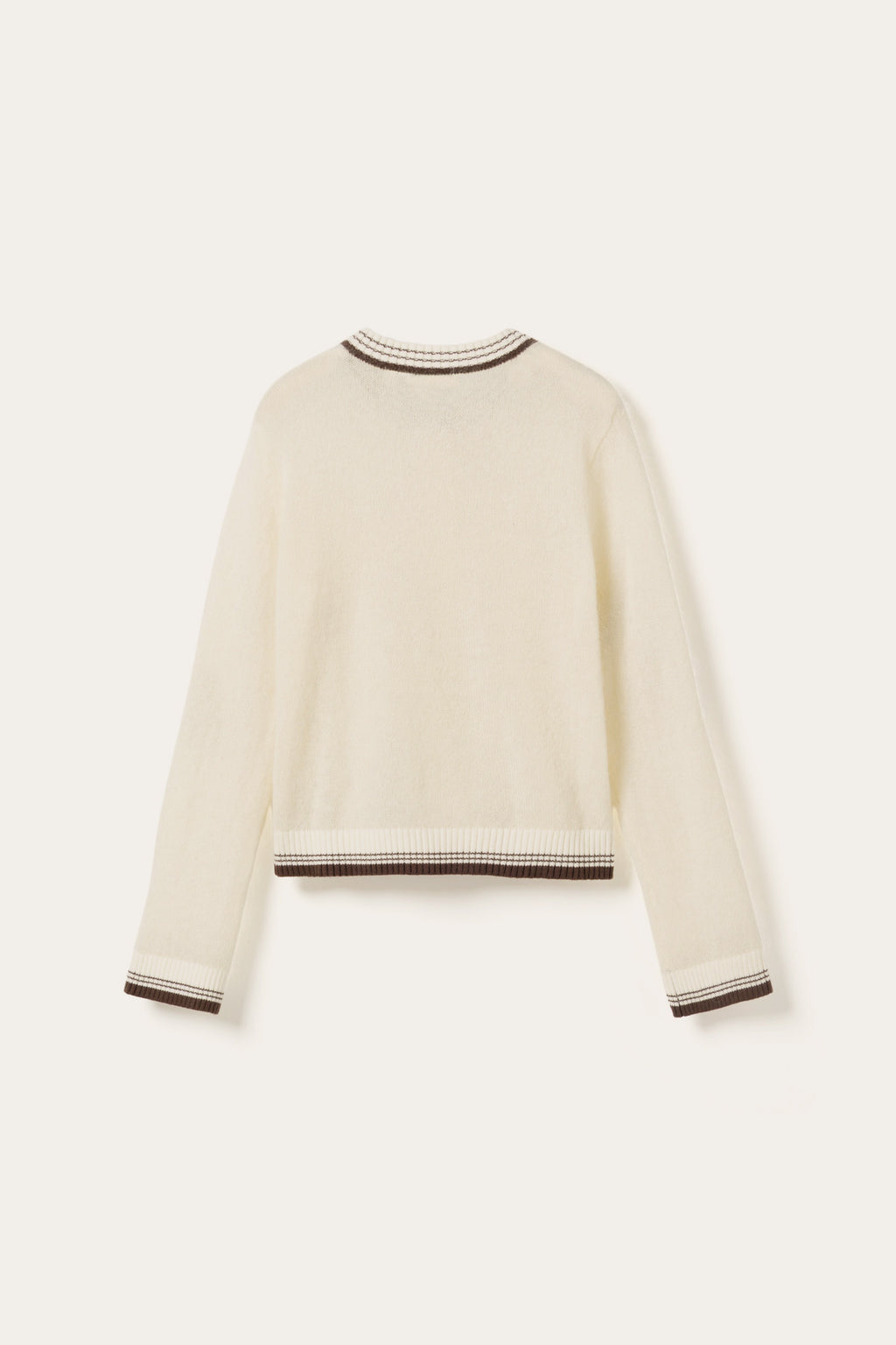 N-Nattie Knit Cardigan Ivory Brown