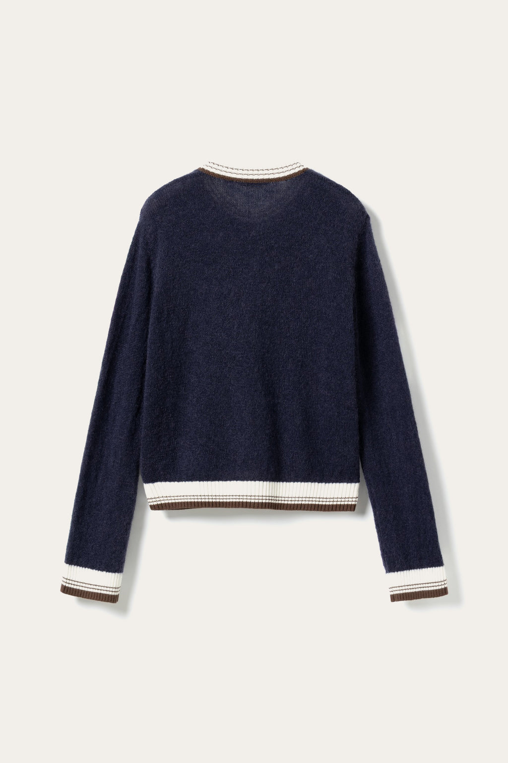 N-Nattie Knit Cardigan Navy Brown