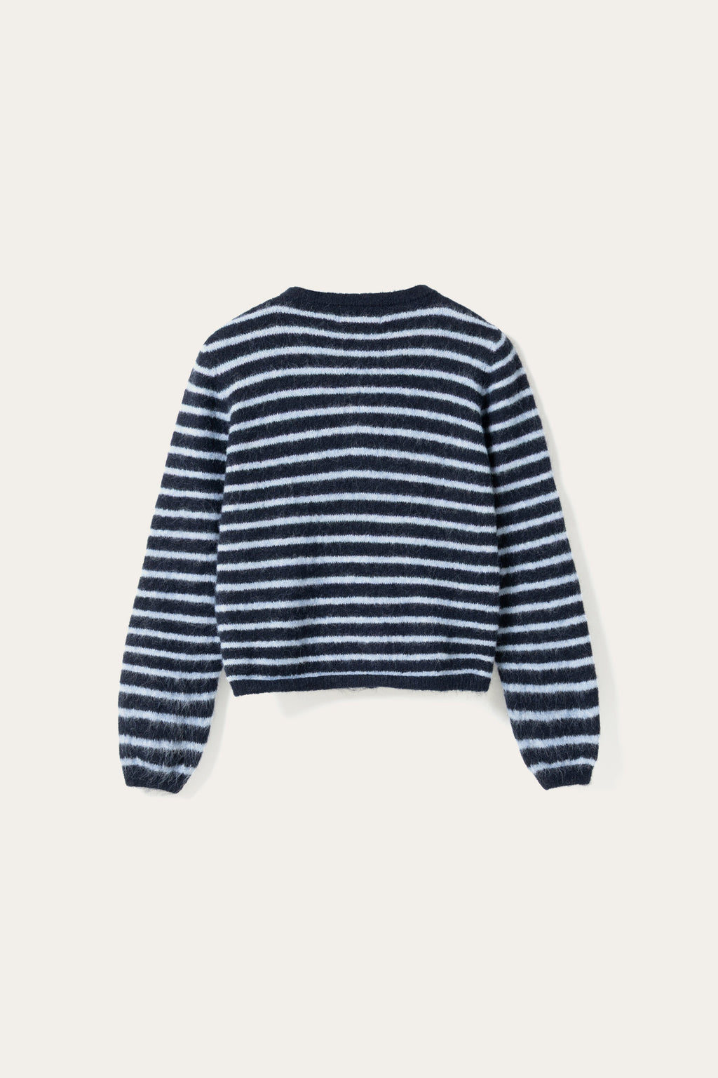 N-Mertice Knit Cardigan Blue Stripe
