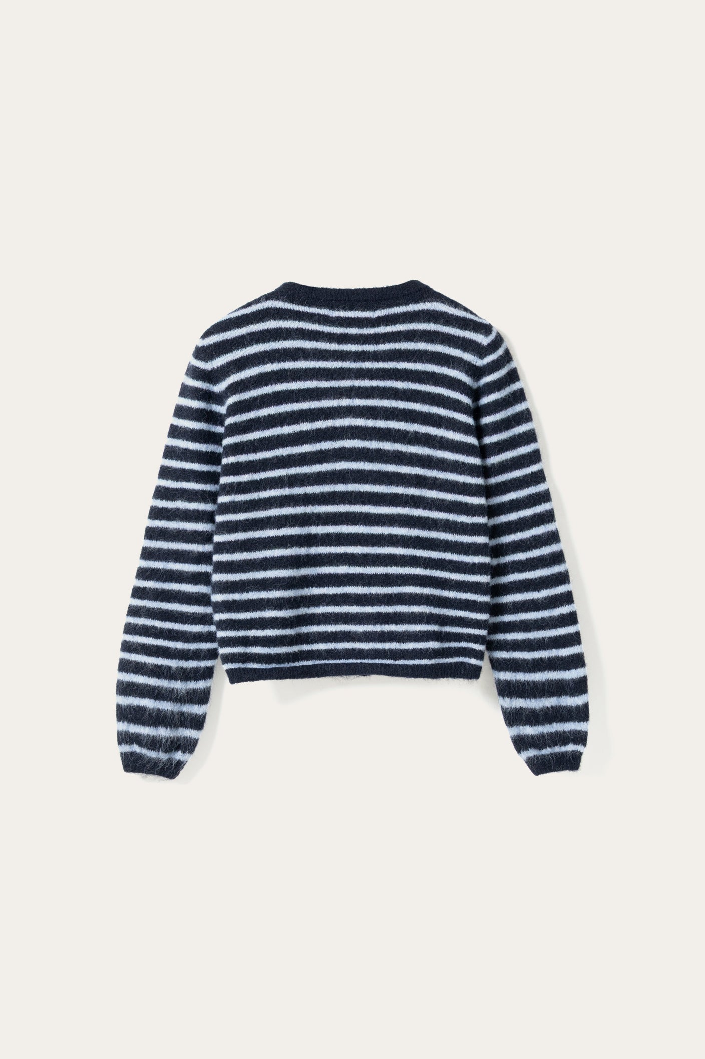 N-Mertice Knit Cardigan Blue Stripe