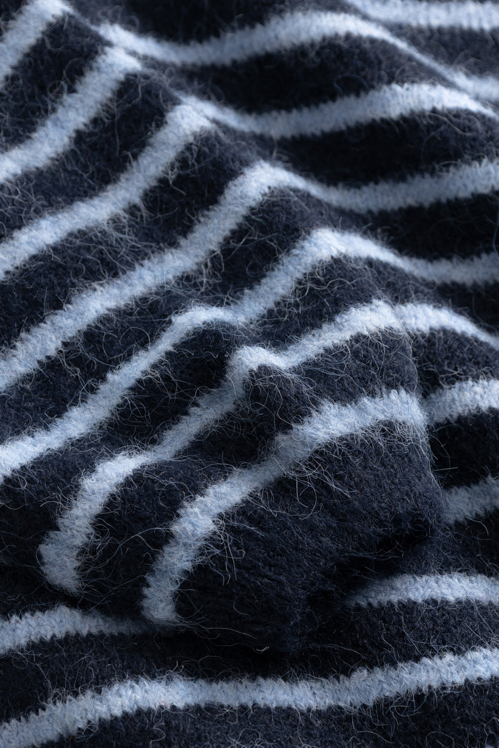 N-Mertice Knit Cardigan Blue Stripe