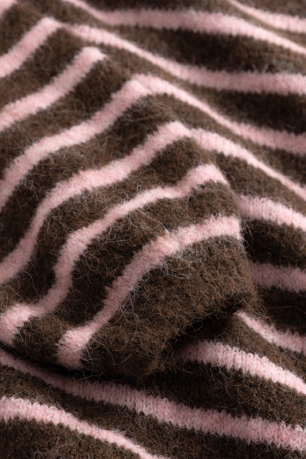 N-Mertice Knit Cardigan Brown Rose Stripe