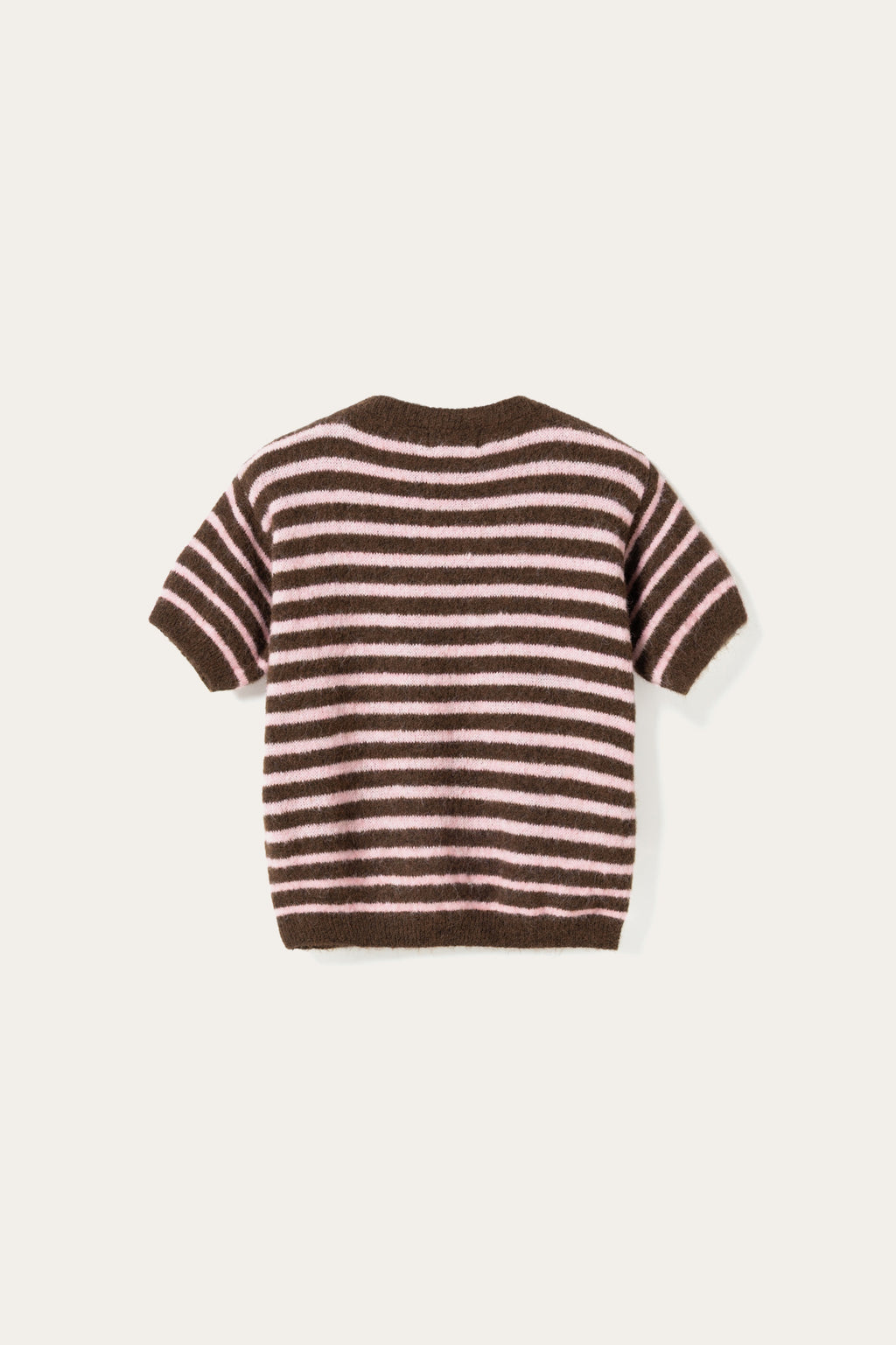 N-Monikah SS Knit Brown Rose Stripe