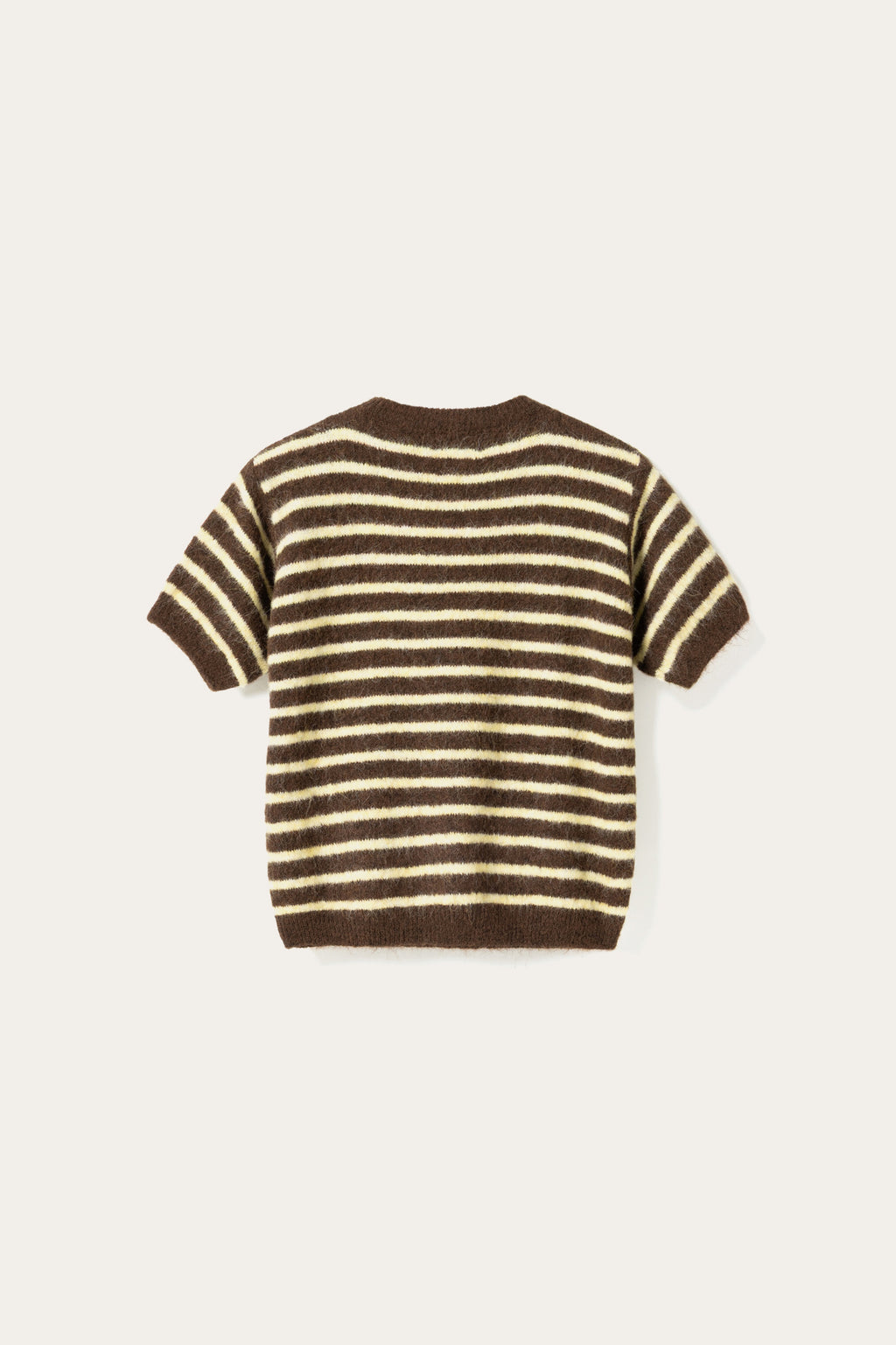 N-Monikah SS Knit Brown Yellow Stripe