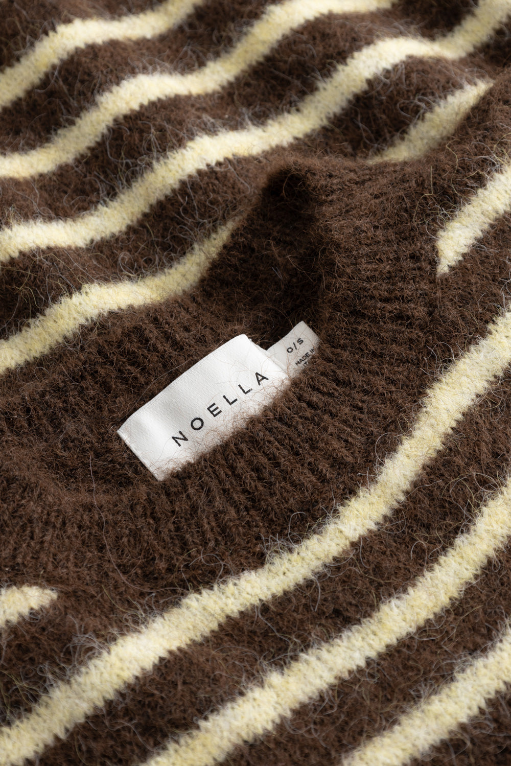 N-Monikah SS Knit Brown Yellow Stripe