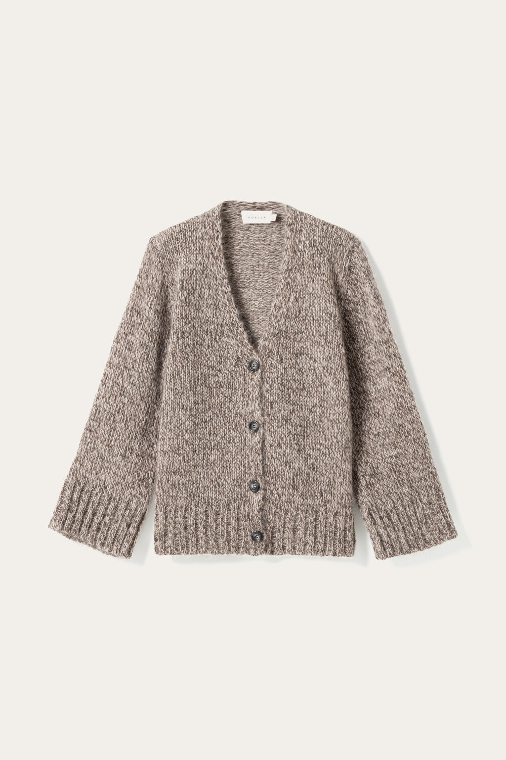 N-Maile Knit Cardigan Grey Beige Mix