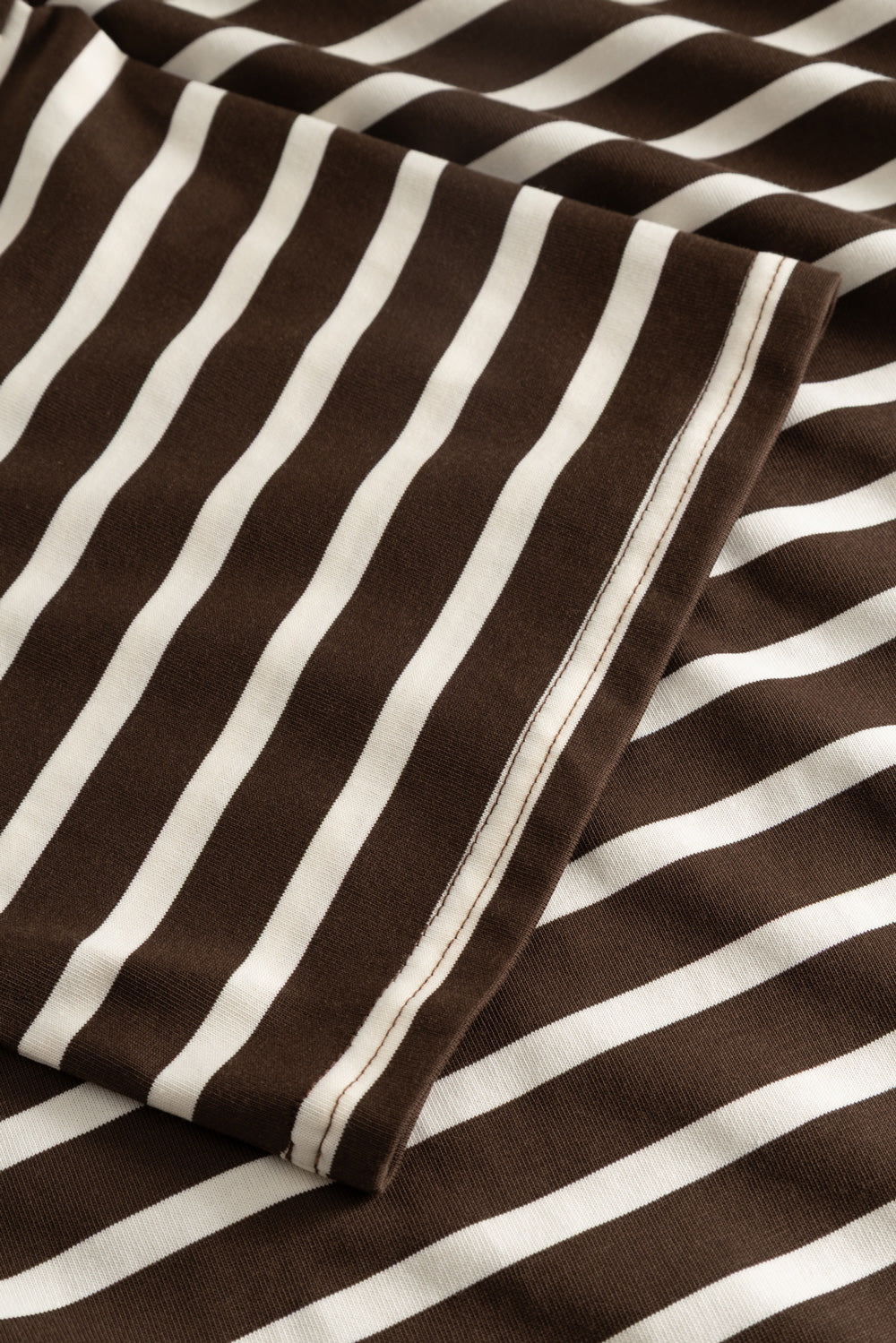 N-Maple T-Shirt Eton Brown Ivory Stripe
