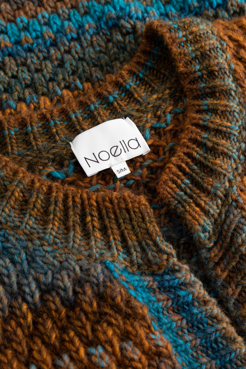 Gio Knit Cardigan Turquoise Brown Mix