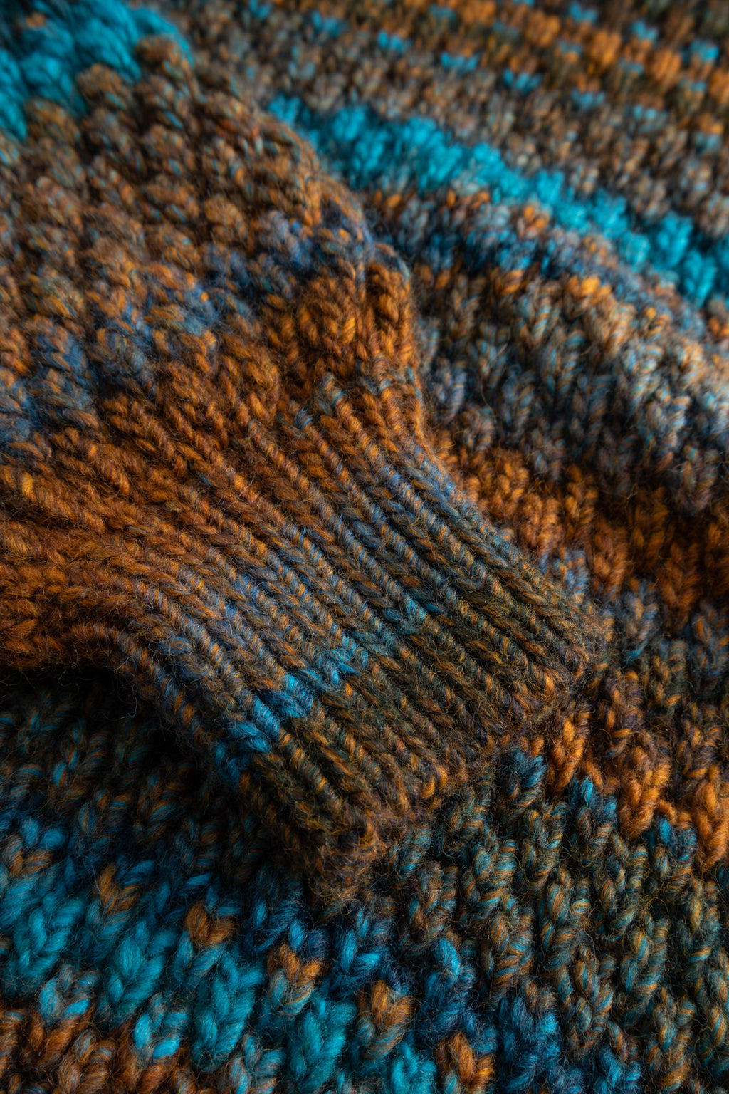 Gio Knit Cardigan Turquoise Brown Mix