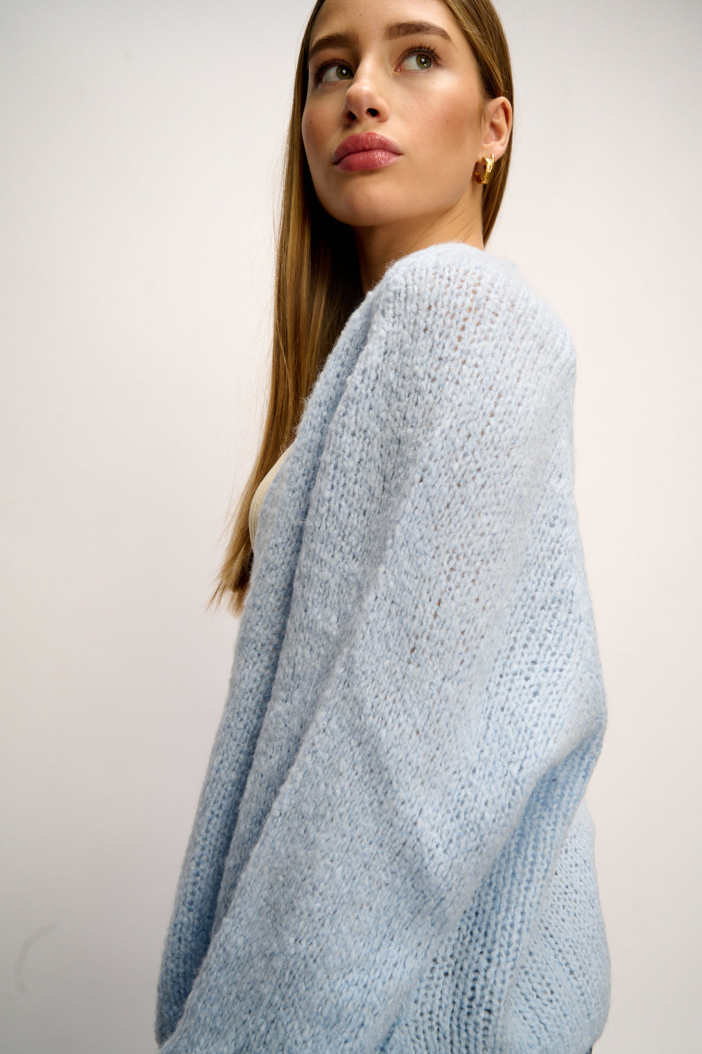 Fora Knit Cardigan Lightblue