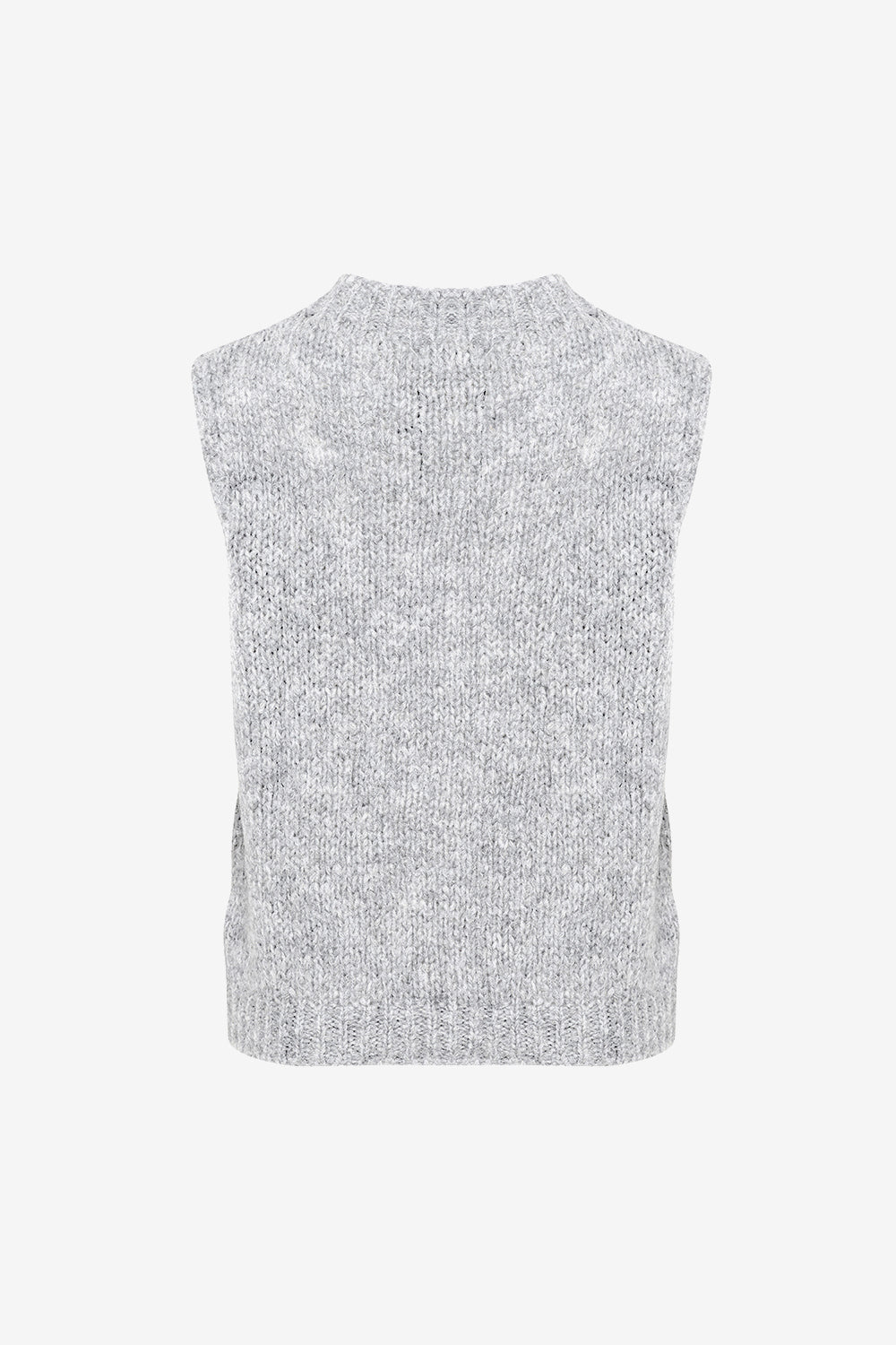 Kala Vest Uld Light Grey Melange