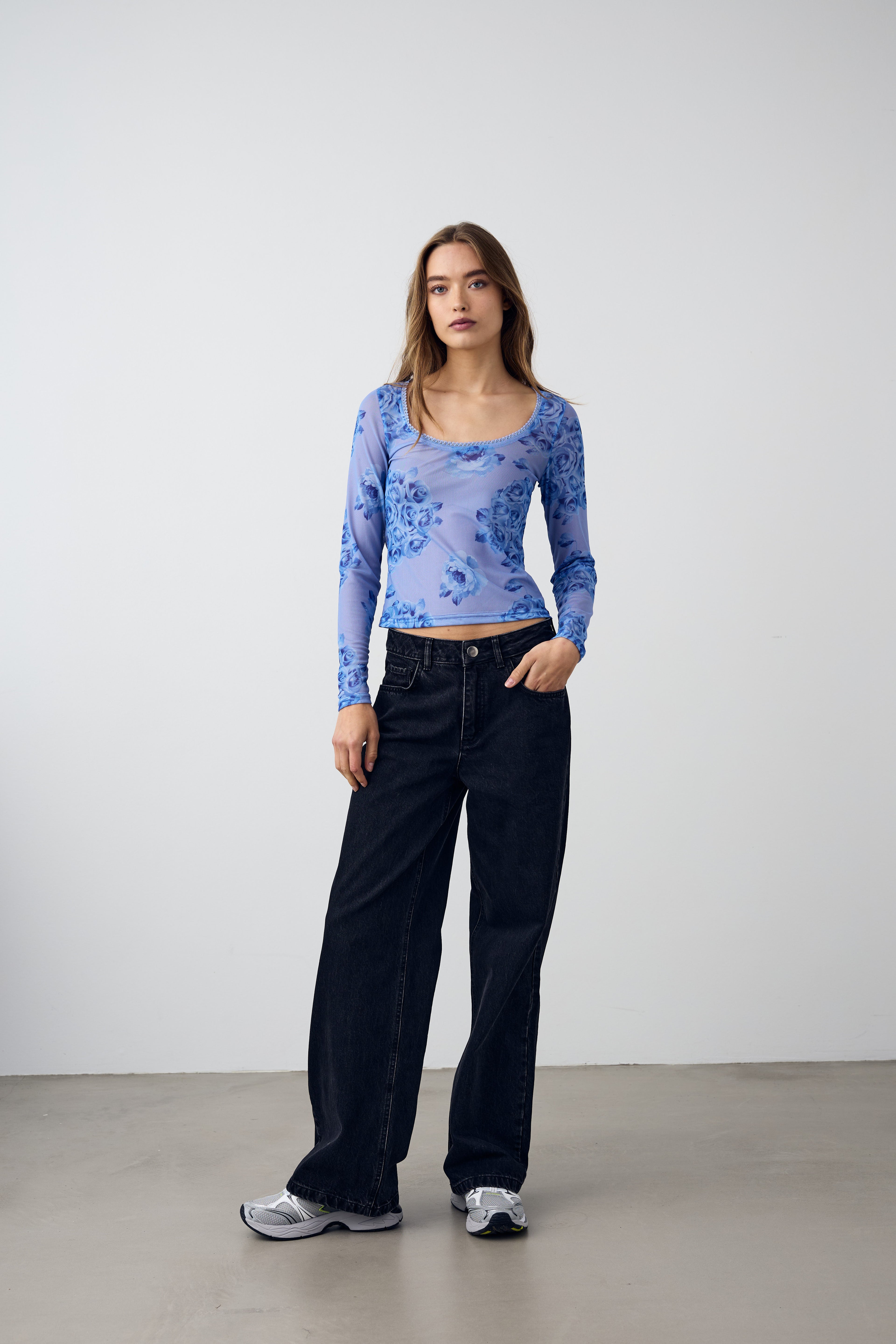 Kilea Top LS Tobi Blue Print