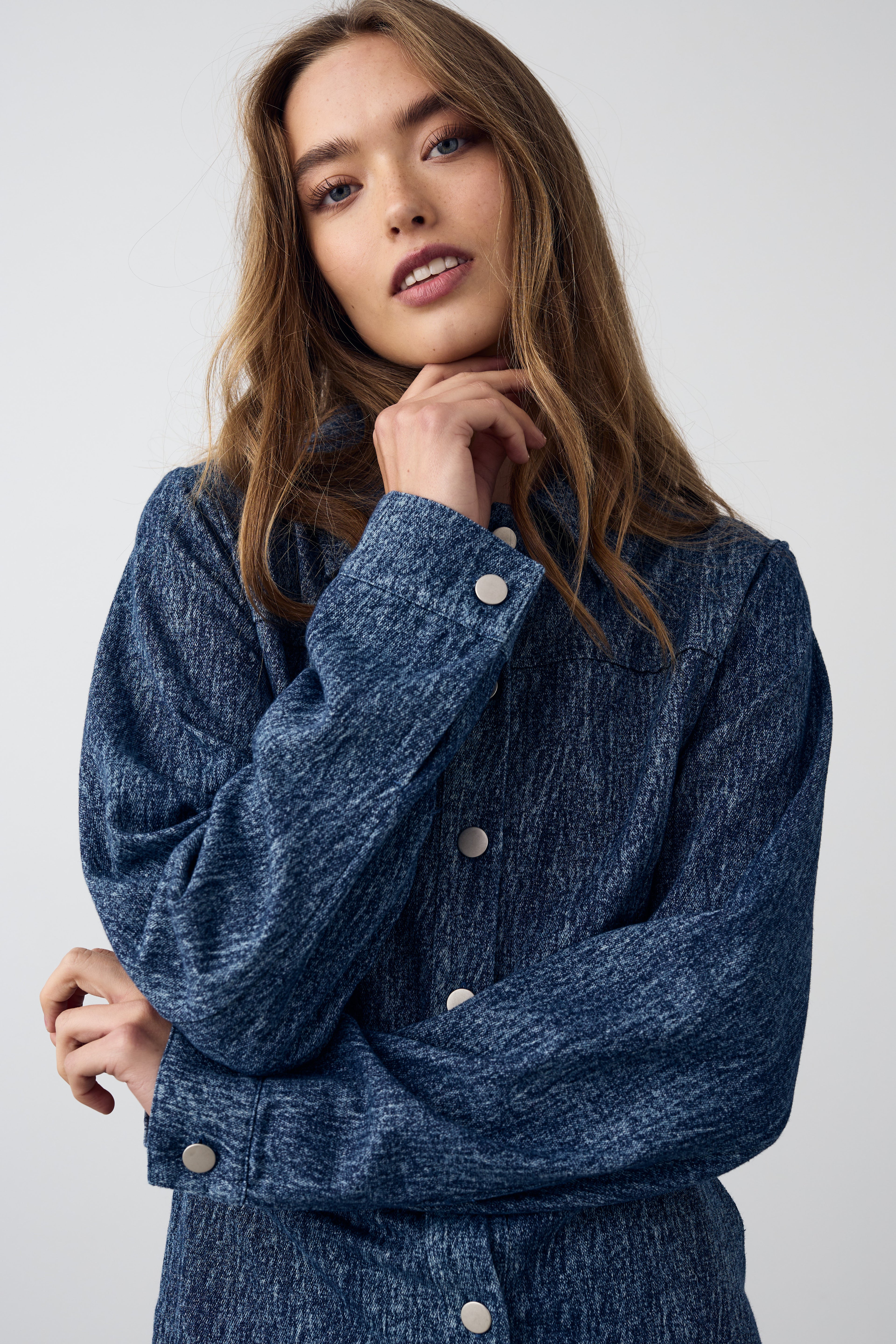 Benita Ls Dress Blue Snow Wash