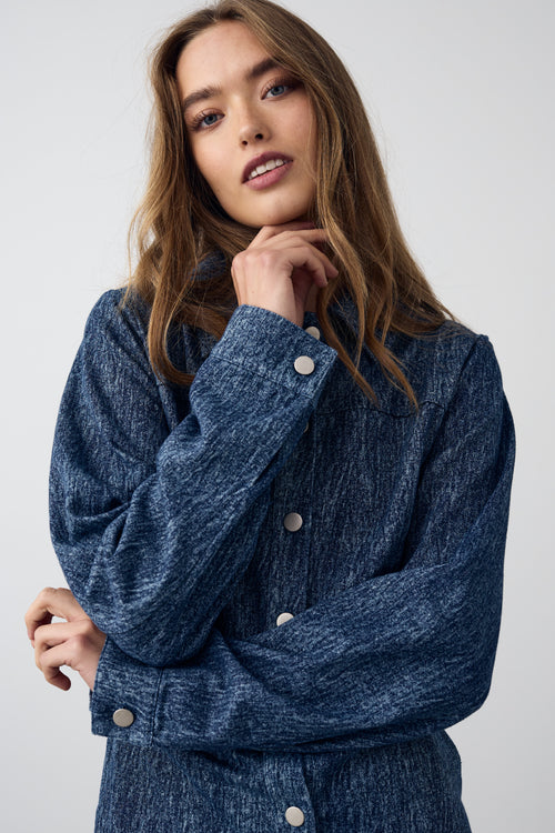 Benita Ls Dress Blue Snow Wash