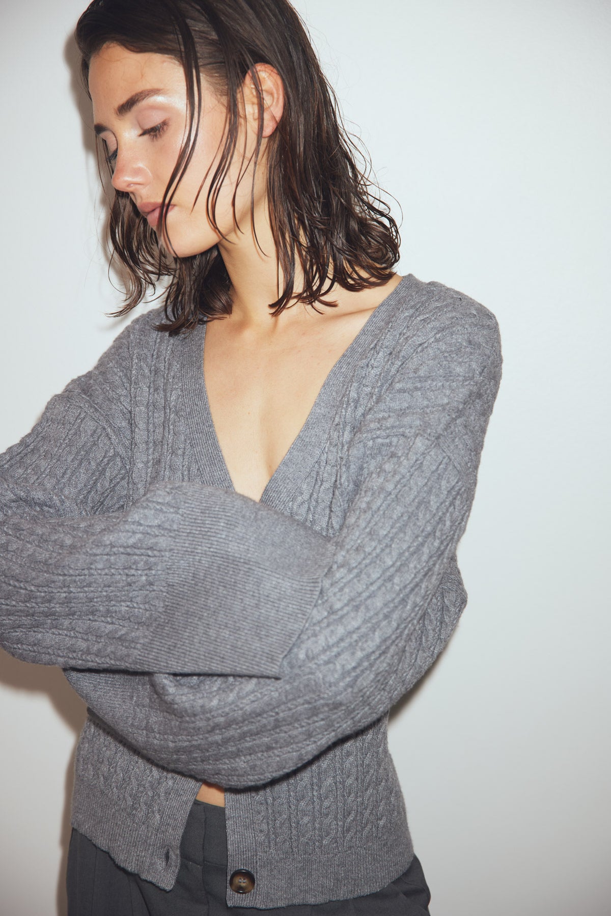 N-Lenyx Knit Cardigan Medium Grey Mel