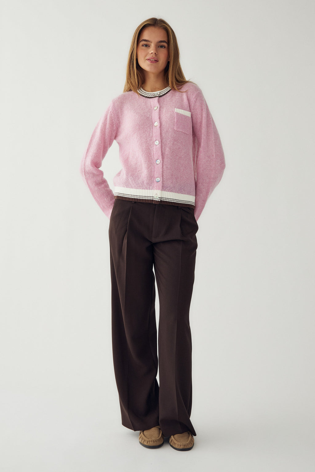 N-Nattie Knit Cardigan Blush Brown