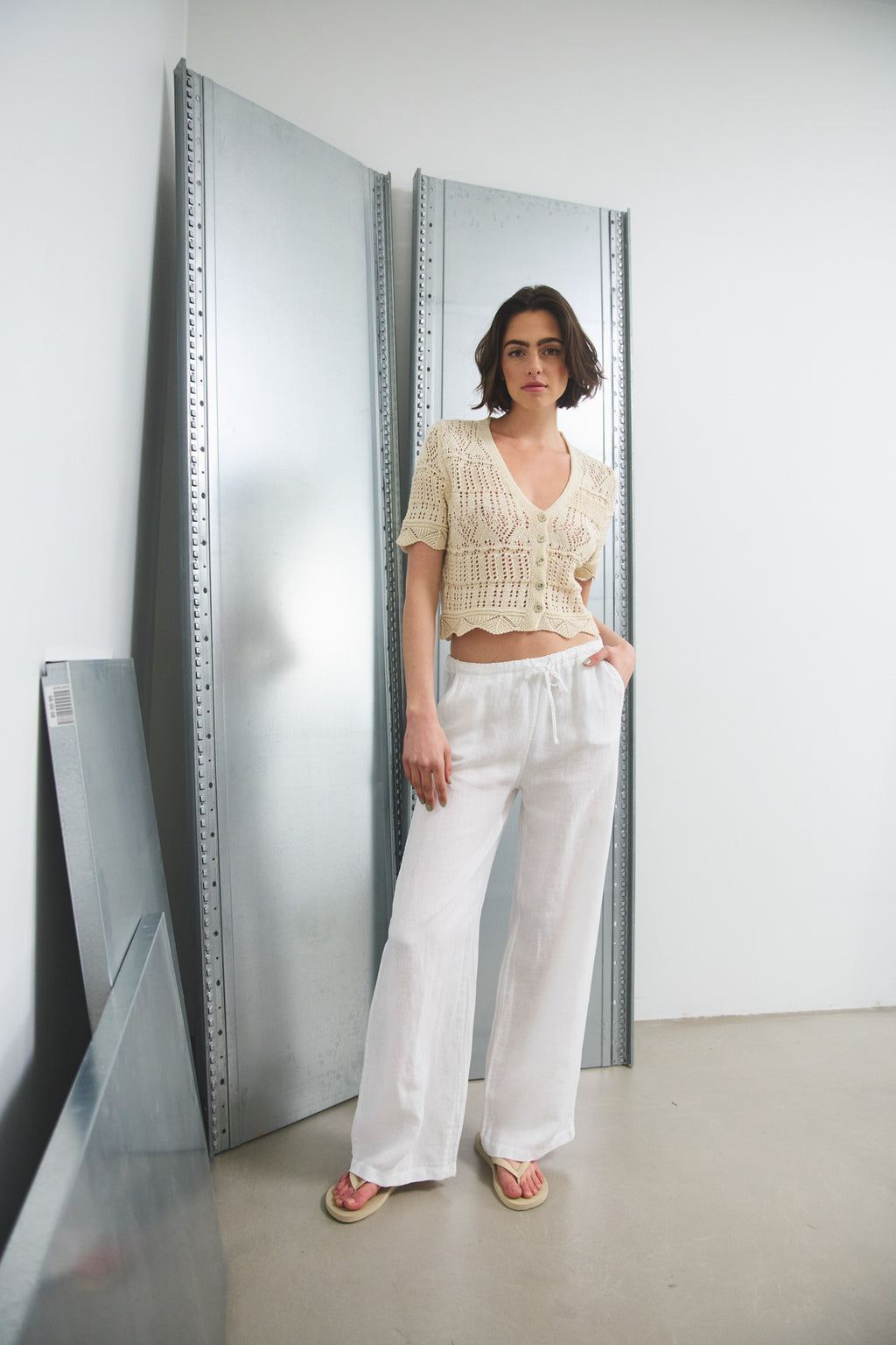 Samira Linen Pants White