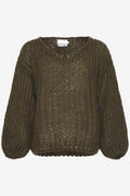 Noellas Joseph Knit Sweater Army Green. Køb Striktrøjer hos www.noellafashion.dk