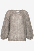 Noellas Joseph Knit Sweater Light Grey. Køb Striktrøjer hos www.noellafashion.dk