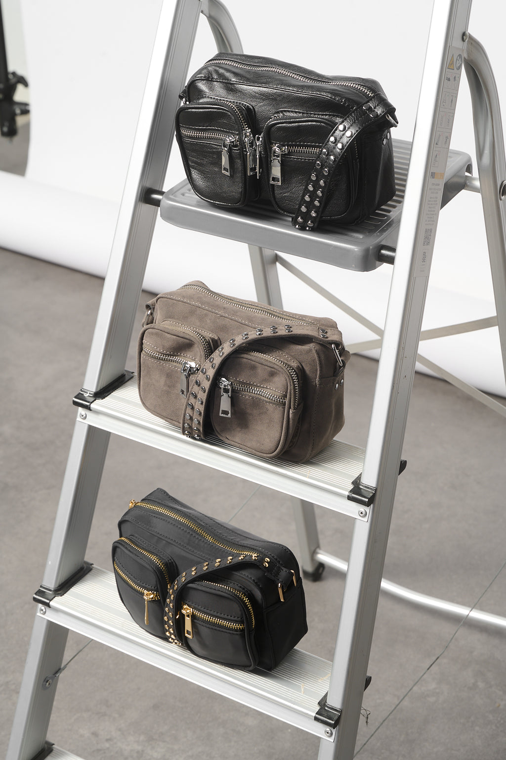 Kendra Taske Black Leather Look Black Leather Look