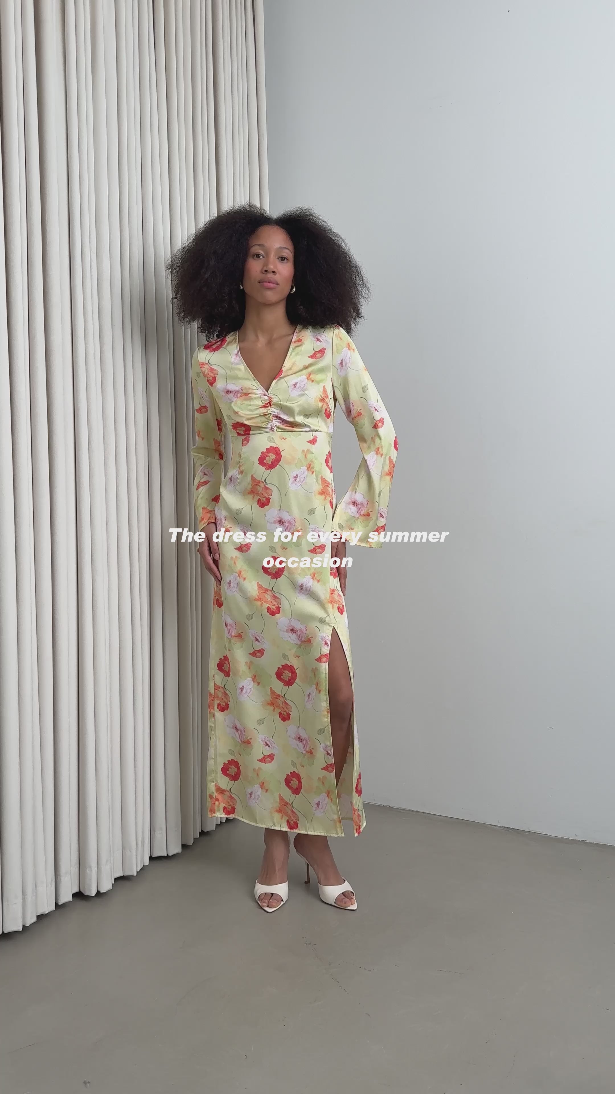 N-Kamey Dress Delina Green Print