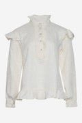 Noellas Reno Ruby Ruffle Blouse Cream. Køb Bluser hos www.noellafashion.dk