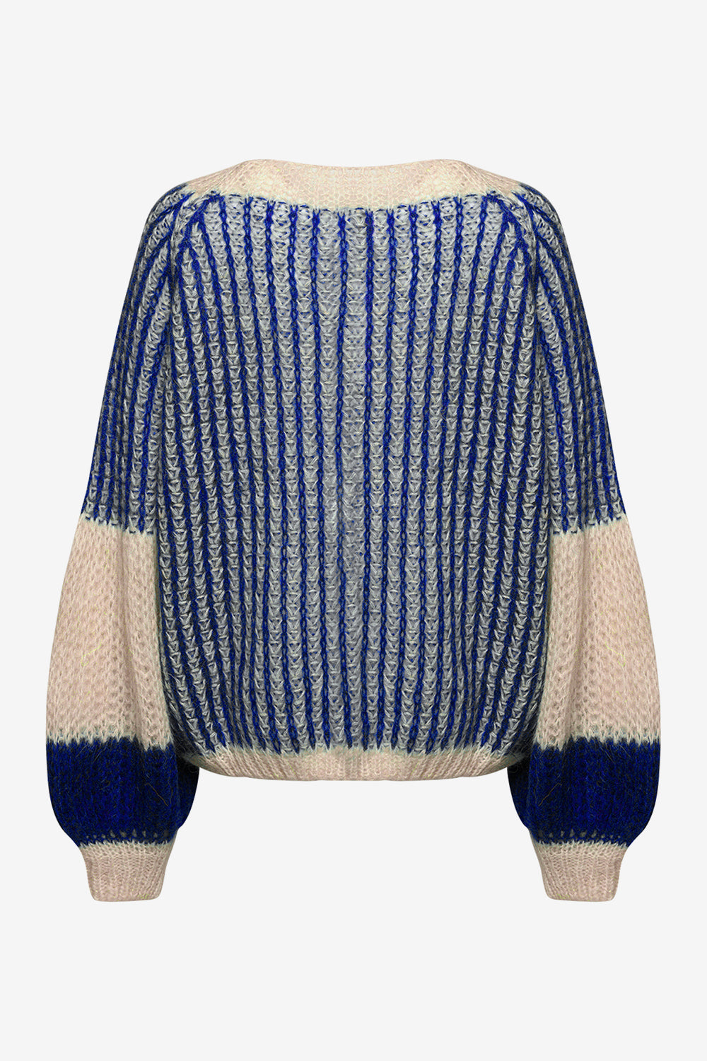 Liana Knit Sweater Cream/Cobalt Blue