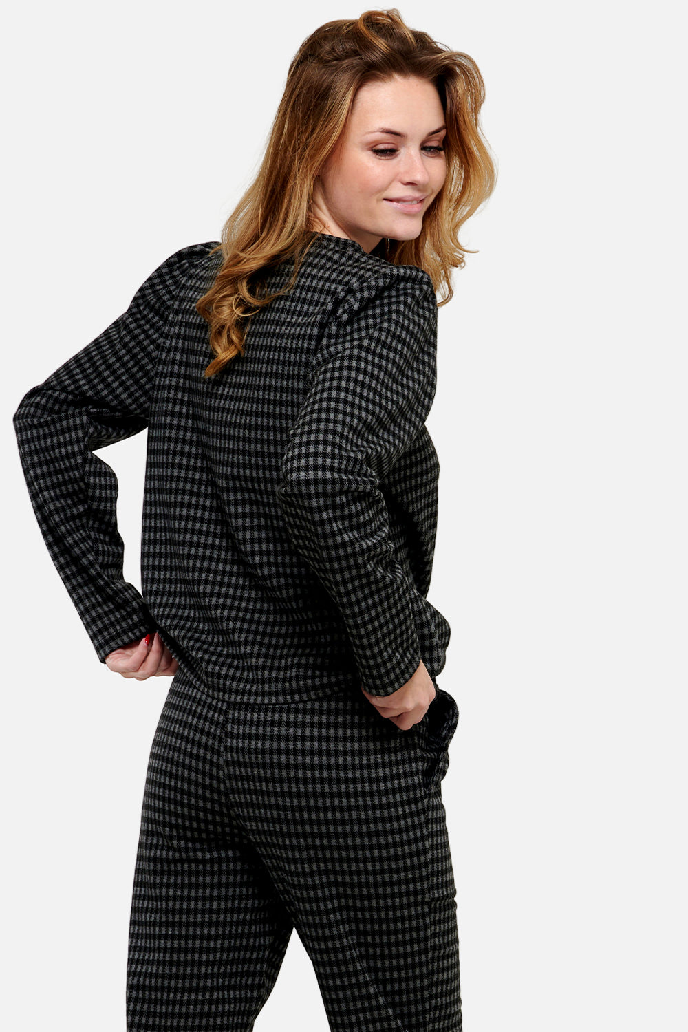 Flow Sweatshirt Rayon Darkgrey Checks