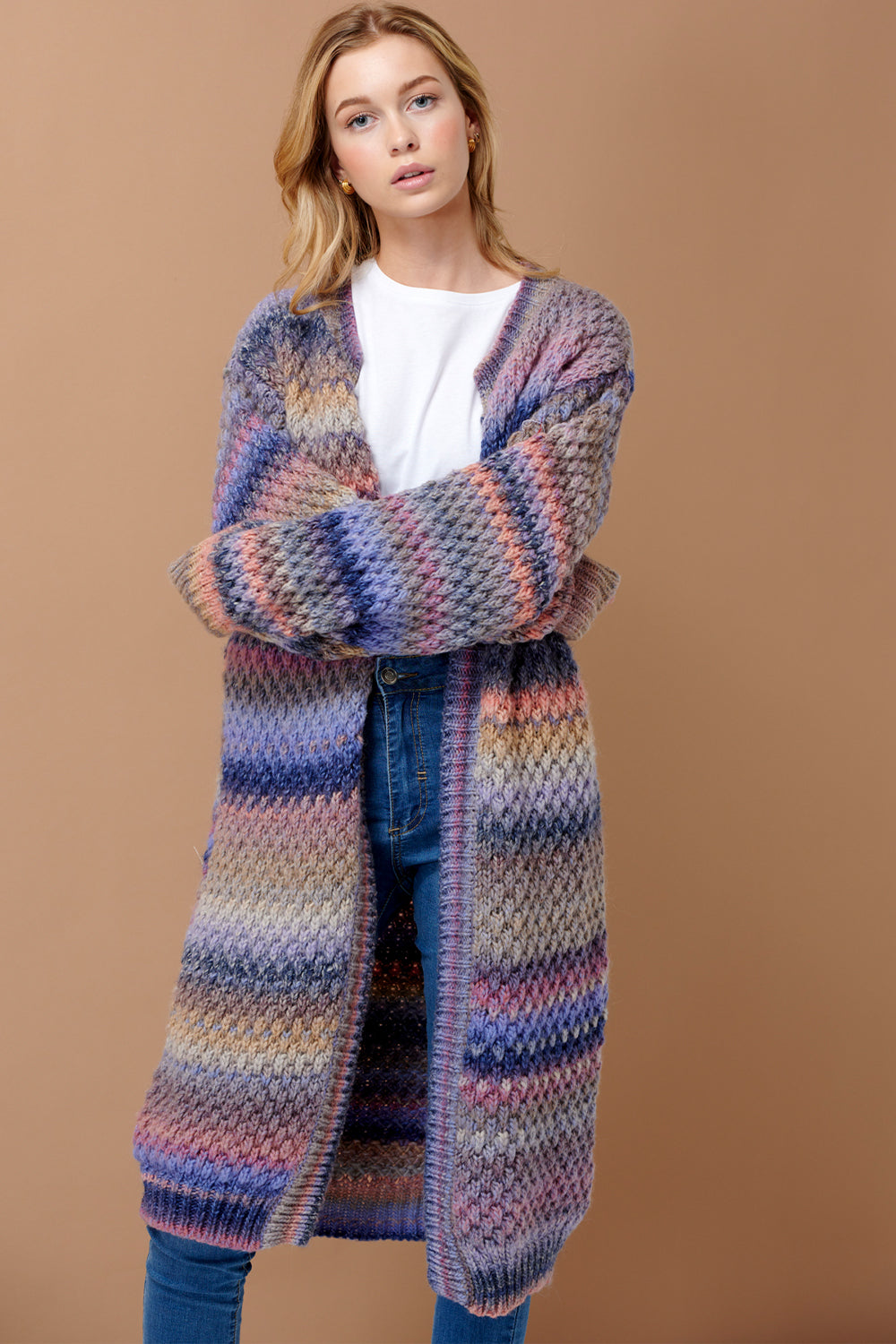Gio Knit Cardigan Rainbow Mix – - Main Image